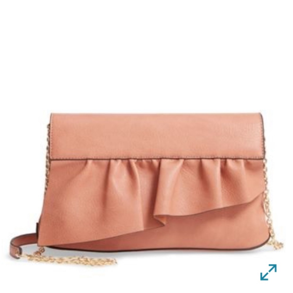Sole Society Salmon Color Ruffle Clutch